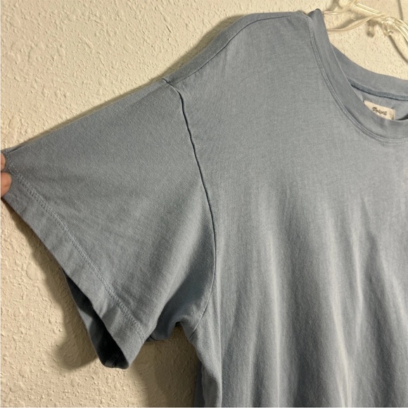 Madewell Women’s Med Blue T-Shirt It Comes In Waves 100% Cotton Short Sleeves - Picture 5 of 11